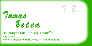 tamas belea business card